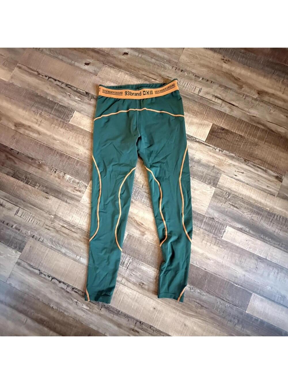 93 Brand Green Orange Standard Issue Grappling Tights Sz XL